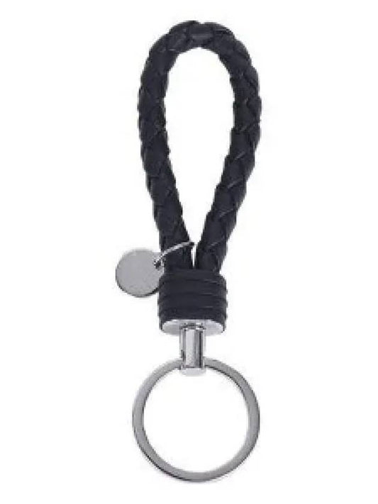 Intrecciato Leather Key Holder Black - BOTTEGA VENETA - BALAAN 2