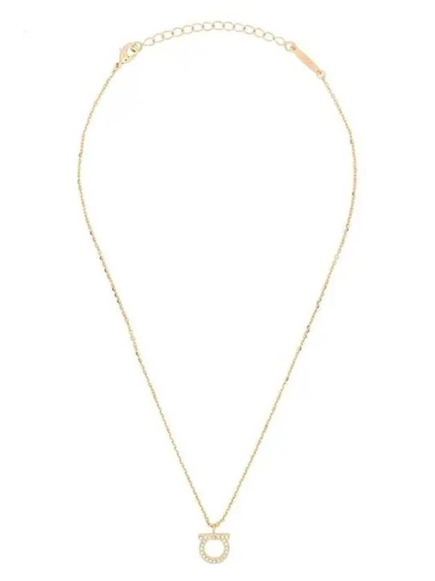 Gancini Crystals Necklace Gold - SALVATORE FERRAGAMO - BALAAN 2