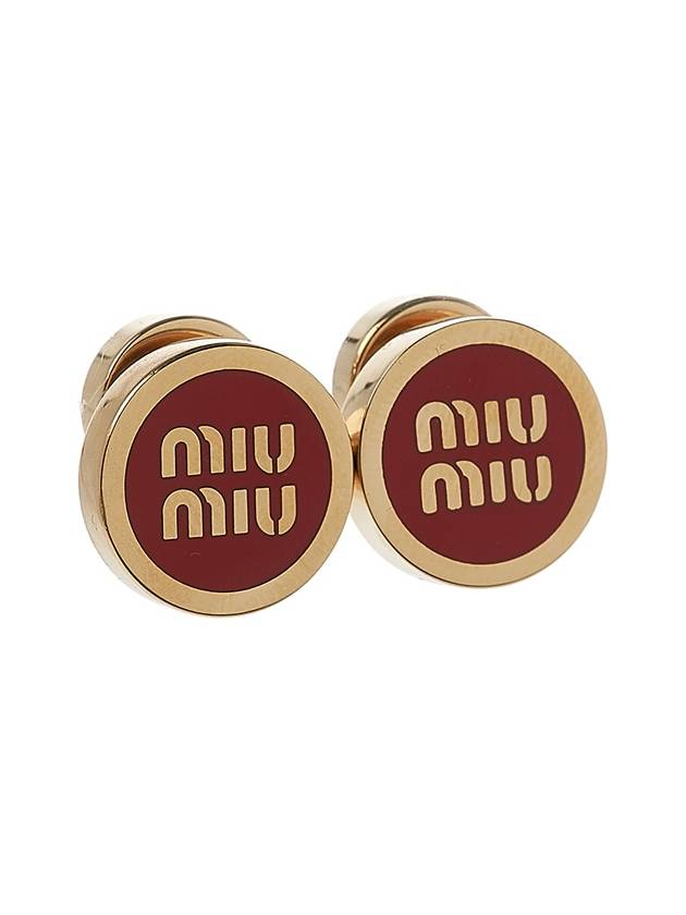 Enameled Metal Earrings Red - MIU MIU - BALAAN 4