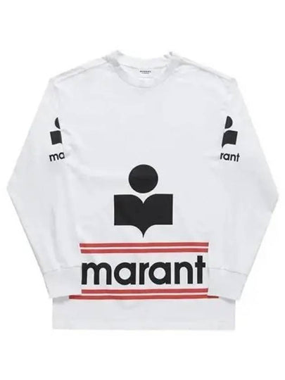 Gianni Big Logo Print Cotton Long Sleeve T-Shirt White - ISABEL MARANT - BALAAN 2