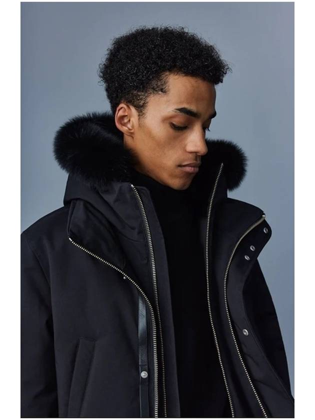 Edwardian Blue Fur Hooded Down Parka Black - MACKAGE - BALAAN 7