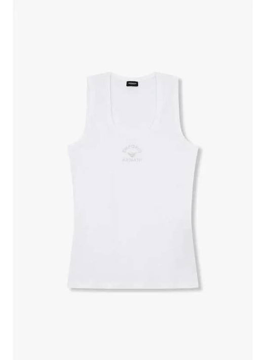 UNDERWEAR ARMANI 30 9 29 Women s Dot Logo Lounge Tank Top White - EMPORIO ARMANI - BALAAN 1