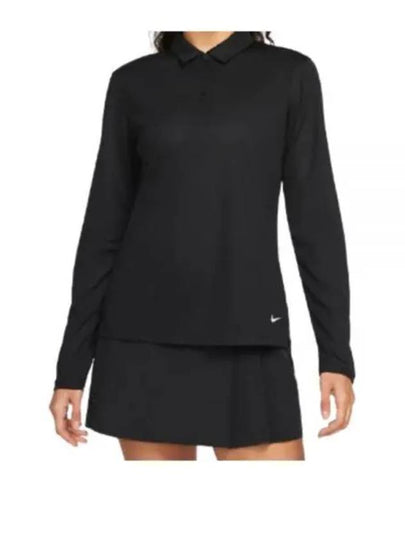 Women's Golf Dri Fit Victory Long Sleeve Polo Shirt Black - NIKE - BALAAN 2