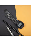 Men's Black Metal Square Rectangular Wrist Electronic Watch - CASIO - BALAAN 1