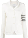 Women's Fine Merino Wool Link Jacket White - THOM BROWNE - BALAAN 1