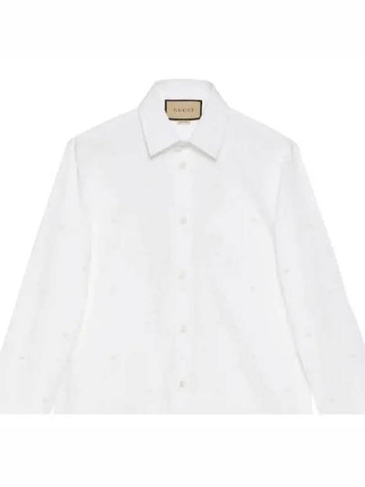 Mini Interlocking G Dot Long Sleeve Shirt White - GUCCI - BALAAN 2