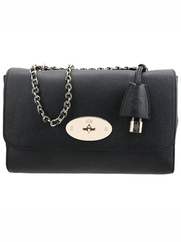 Lily Chain Medium Goat Leather Shoulder Bag Black - MULBERRY - BALAAN 2