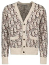 Oblique Wool Jacquard Cardigan Beige Brown - DIOR - BALAAN 2