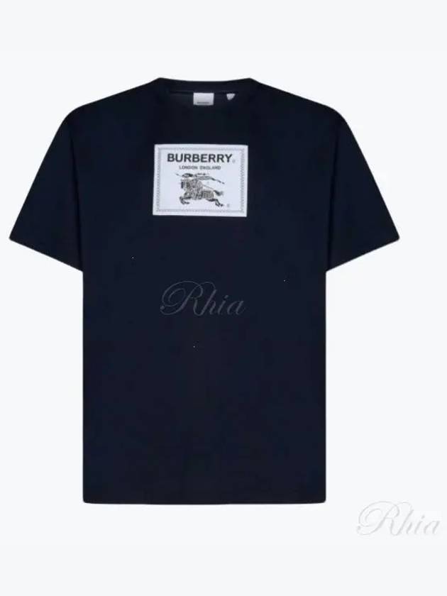 Men's Prorsum Label Cotton Short Sleeve T-Shirt Smoke Navy - BURBERRY - BALAAN 2