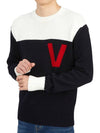 V logo bicolor knit top - VALENTINO - BALAAN 6