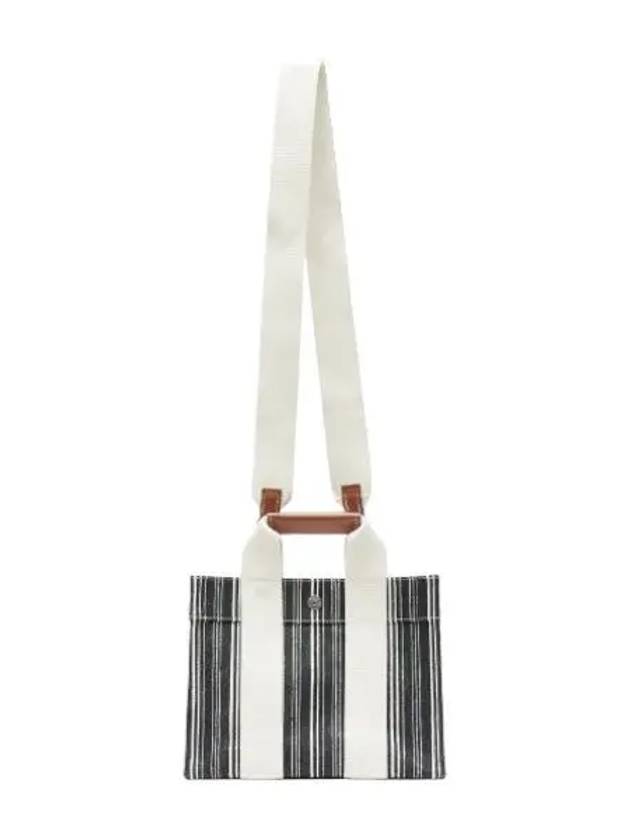 Striped Linen Tote Bag Black - RUE DE VERNEUIL - BALAAN 1