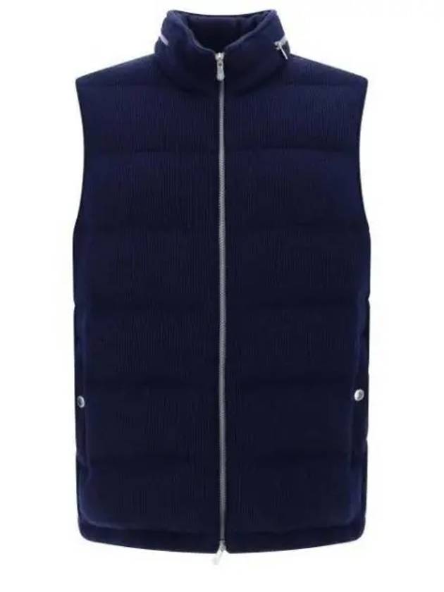 Ribbed Cachemire Vest Navy - BRUNELLO CUCINELLI - BALAAN 2