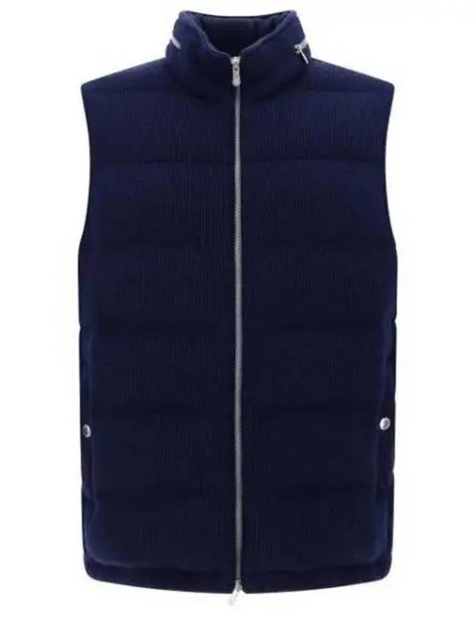 Ribbed Cachemire Vest Navy - BRUNELLO CUCINELLI - BALAAN 2