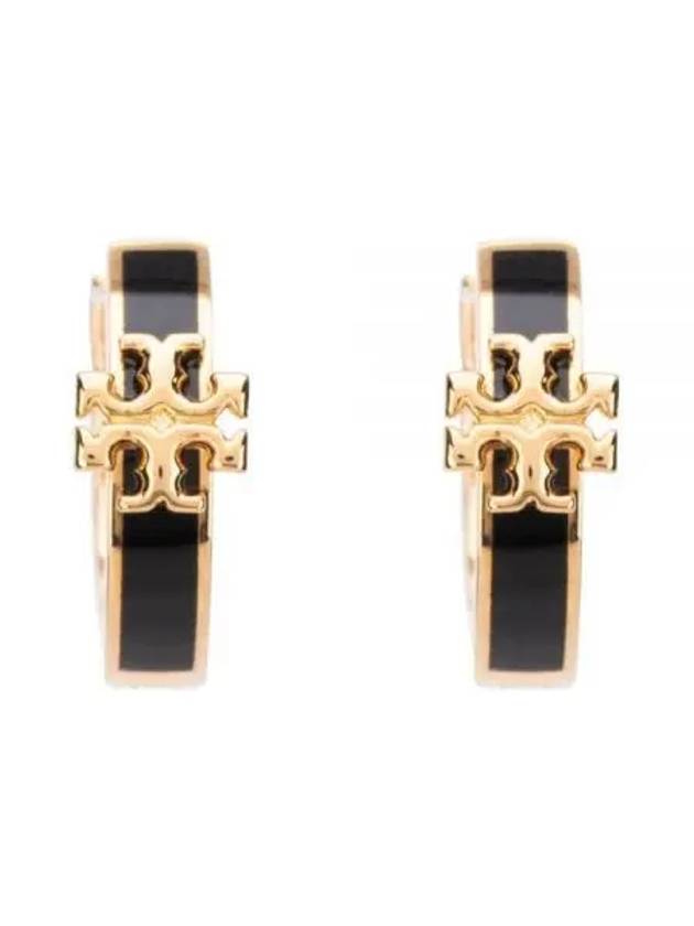 Women's Kira Huggie Hoop Earrings Black - TORY BURCH - BALAAN 2