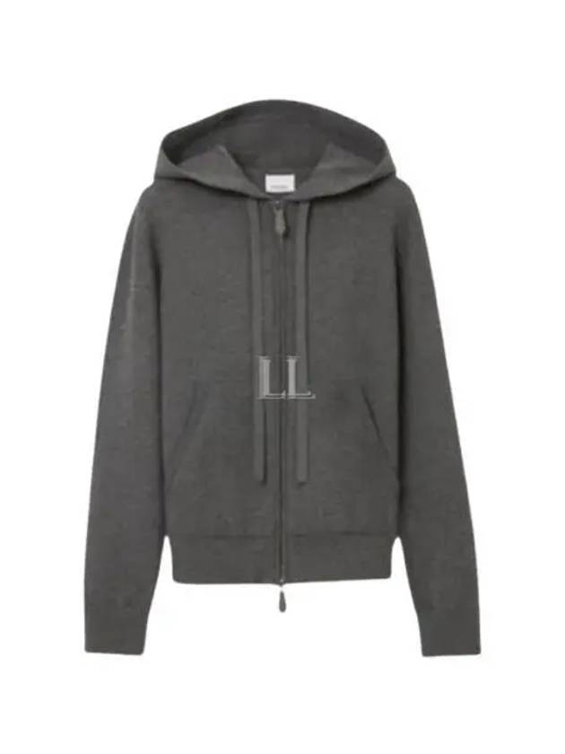 Cashmere Blend Zip-Up Hoodie Grey - BURBERRY - BALAAN 2