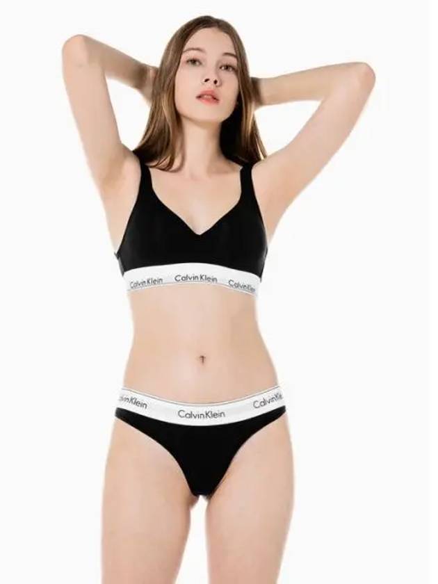 Underwear Women s Modern Cotton Lift Bra Set Black - CALVIN KLEIN - BALAAN 1