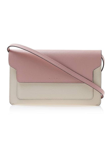 Color Block Saffiano Trunk Cross Bag Pink - MARNI - BALAAN 1