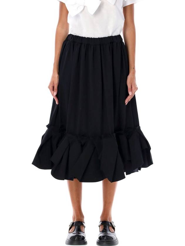 Comme Des Garçons Pleated Ruffle Hem Midi Skirt - COMME DES GARCONS - BALAAN 1