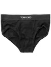 Men's Cotton Logo Waistband Briefs 2 Pack Grey Black - TOM FORD - BALAAN 2