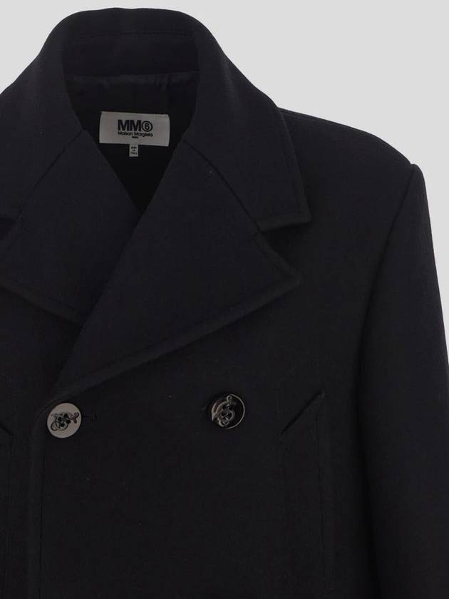 Men's Wool Blend Double Coat Black - MAISON MARGIELA - BALAAN 5