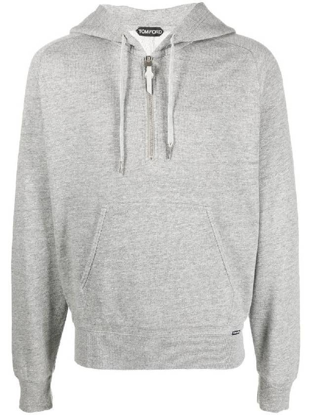 Zipped Hoodie Grey - TOM FORD - BALAAN 1