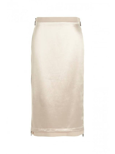 Women's Backlogo Label Satin Pencil Skirt Pink - FENDI - BALAAN 1