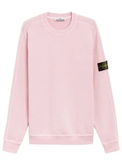 Logo Patch Crew Neck Sweatshirt Pink - STONE ISLAND - BALAAN 2