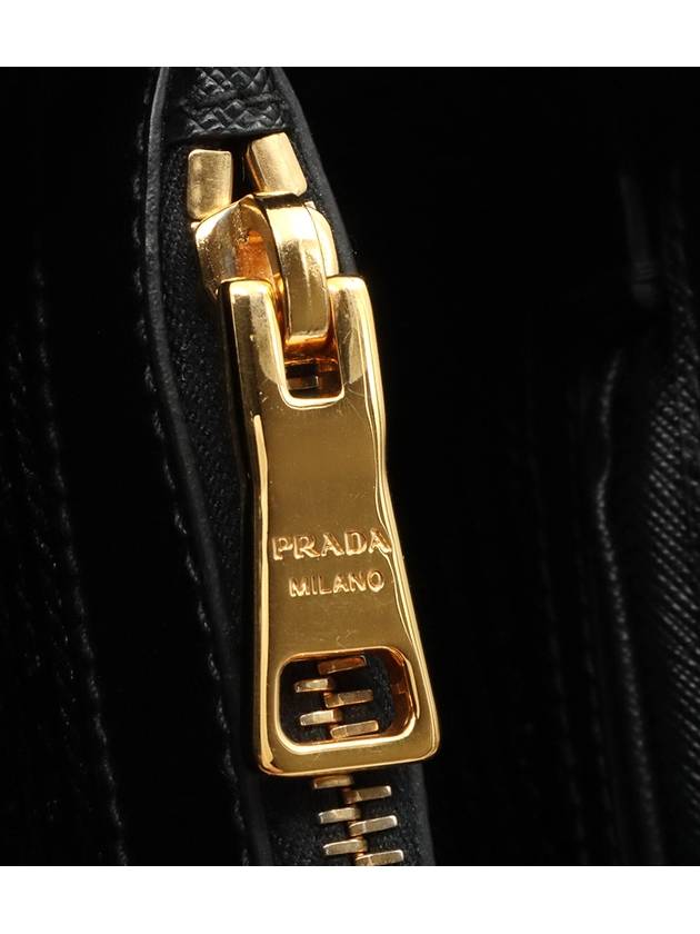 Black Saffiano Lux Gold Triangle Logo 2WAY - PRADA - BALAAN 10