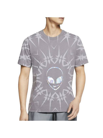 Alien Short Sleeve T-Shirt Grey - NIKE - BALAAN 1