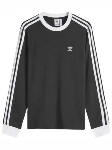 Adicolor 3 Stripe Regular Long Sleeve T-Shirt Black - ADIDAS - BALAAN 1