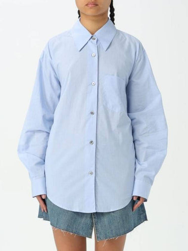 Contrast Striped Cotton Shirt Blue - OUR LEGACY - BALAAN 1