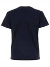 Embroidered Logo Cotton Short Sleeve T-Shirt Navy - MONCLER - BALAAN 4