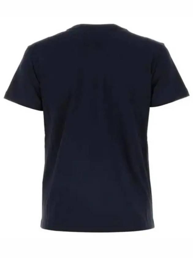 Embroidered Logo Cotton Short Sleeve T-Shirt Navy - MONCLER - BALAAN 4