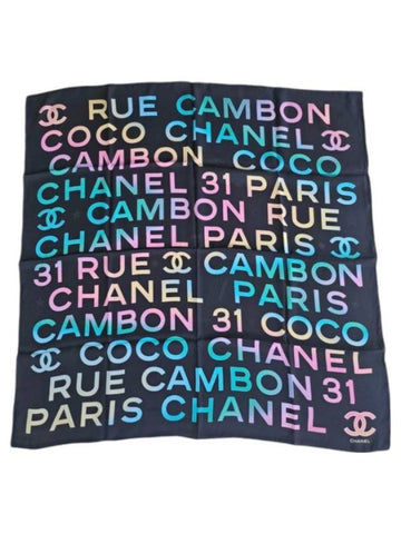 CC Logo Silk Muffler Black - CHANEL - BALAAN 1