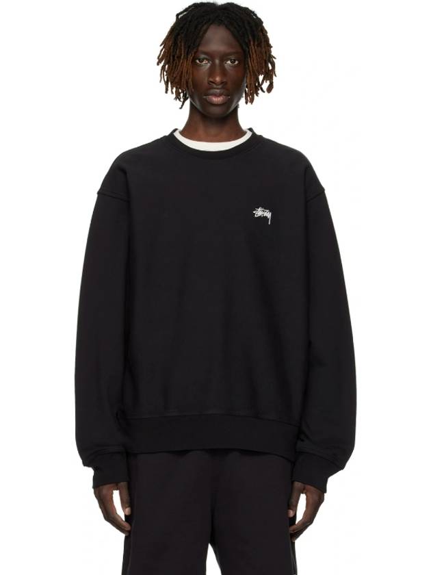 Overdyed Stock Logo Crew Neck Sweatshirt Black - STUSSY - BALAAN 2