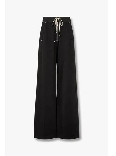 WOMEN DRKSHDW String Cotton Wide Pants Black - RICK OWENS - BALAAN 1