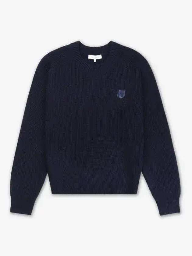 Bold Fox Head Patch Sweater Ink Blue - MAISON KITSUNE - BALAAN 2