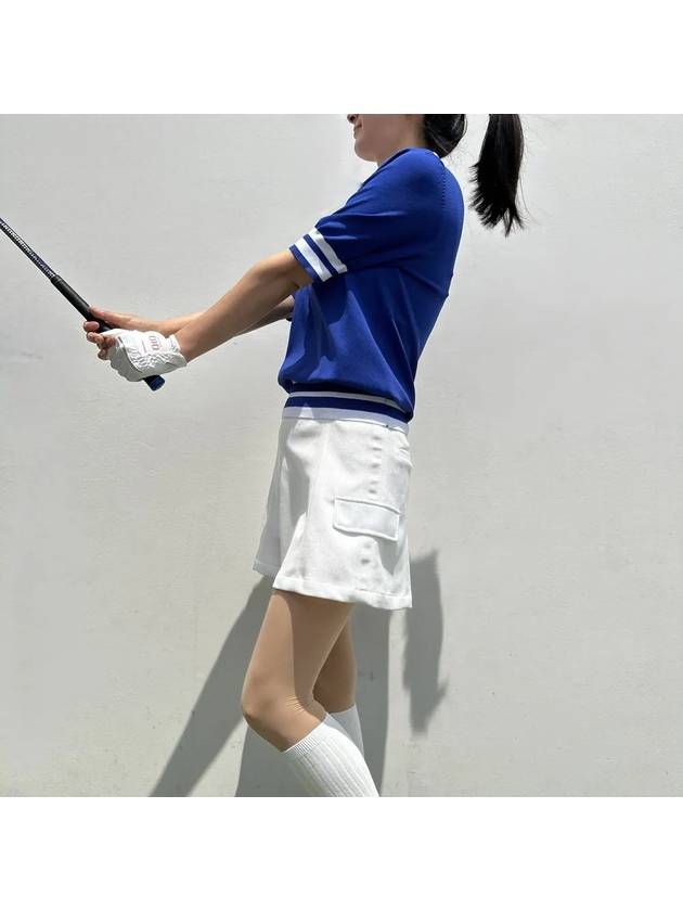 Golf t-shirt short sleeve collar cold golf knit ice blue golf wear - LOLOALLOY - BALAAN 9