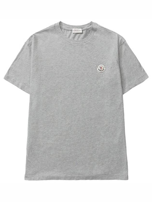 Men's Logo Cotton Short Sleeve T-Shirt Grey - MONCLER - BALAAN 1