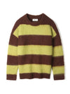 Wool brush striped knit top brown - INDUST - BALAAN 2