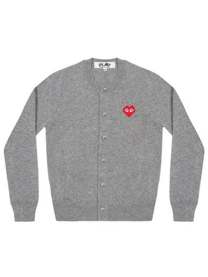 Invader Heart Wool Cardigan Grey - COMME DES GARCONS - BALAAN 2