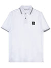 Stretch Cotton Pique Short Sleeve Polo Shirt White - STONE ISLAND - BALAAN 10