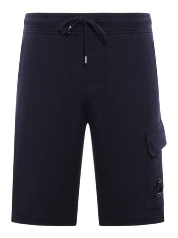 Light Fleece Cargo Lens Shorts Navy - CP COMPANY - BALAAN 1