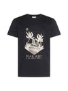 Zafferh Graphic Print Cotton Short Sleeve T-Shirt Black - ISABEL MARANT - BALAAN 2