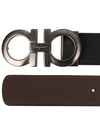 Gancini Reversible Adjustable Leather Belt Black Dark Brown - SALVATORE FERRAGAMO - BALAAN 4