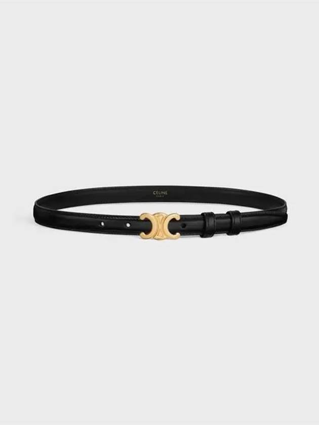 Triomphe Small Taurillon Leather Belt Black - CELINE - BALAAN 6