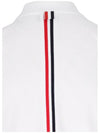 Classic Pique Center Back Stripe Relaxed Fit Short Sleeve Polo Shirt White - THOM BROWNE - BALAAN 5