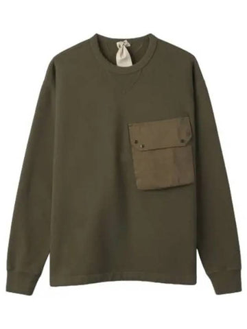 Garment dyed crew neck pocket sweatshirt military green T shirt - TEN C - BALAAN 1