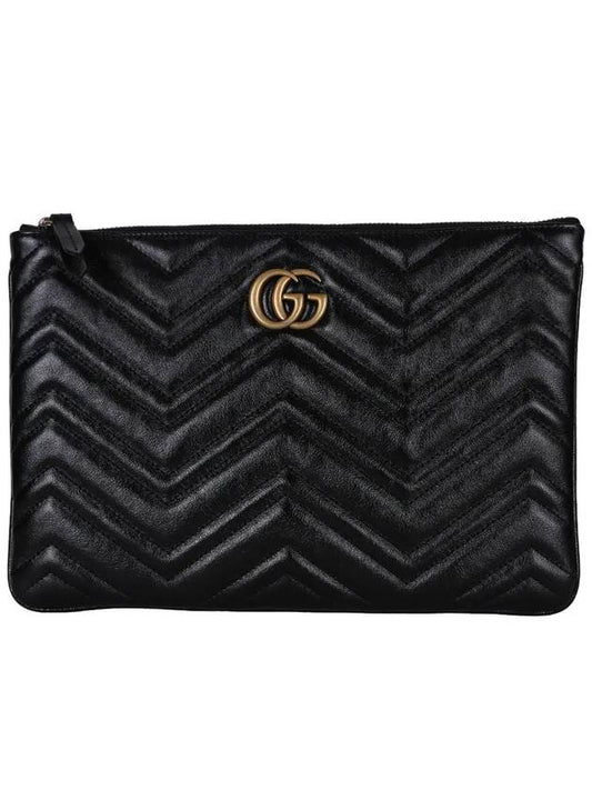 GG Marmont Leather Pouch Bag Black - GUCCI - BALAAN 2