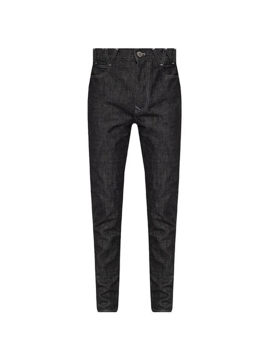 Men's Classic Tapered Organic Cotton Straight Jeans Black - VIVIENNE WESTWOOD - BALAAN 1